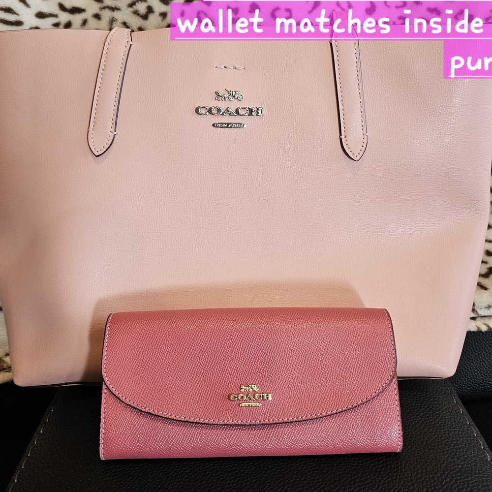 Coach Pink Leather Tote Bag